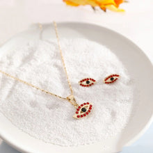 Load image into Gallery viewer, GOLD EVIL EYE CHAIN &amp; EARRING SET
