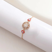 Load image into Gallery viewer, RED EYE DIAMOND FLOWER BRACELET
